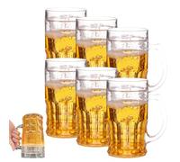 Fake Beer Glasses, Double Fake Beers Mug With Mezzanine, 400ml Double Layer Funny Beer Stein, Realistic Prank Cup for Bars Beverages (No Words,6Pcs)