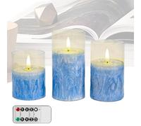Fake Candles - Battery Candles | Electric Flameless Candless With Timer | 3 pezzi Flickering With Remote Timer for Home Bedroom Kitchen Office Party Birthday Halloween Christmas Wedding Holiday