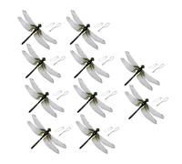 Fake Dragon Fly - Dragonfly Clips | Artificial Realistic Decorative Dragonfly | Fly Scare Devices for Patio Yard Balcony | Decorative Garden Stakes Terrace Backyard Park Outdoor Indoor