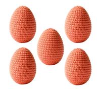 Fake Easter Eggs - Decorative Easter Egg, 5 Pieces Knitted Spring Garland Crafts | Colorful Artificial Fabric Knit Holiday Display Item, Soft Textured Handcrafted Seasonal Table Decoration For Home