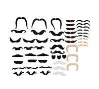 Fake Eyebrow Beard Set Flannel Artificial Eyebrow and Moustache with Back Adhesive Theme Party