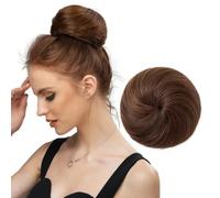 Fake hair Extension for chignon con capelli sintetici - Chignon da ballerina finti biondo spiaggia. Chignon a ciambella ideale for ogni occasione. Hair buns hair piece(Light Brown)