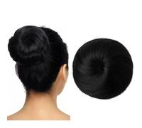 Fake hair Extension for chignon con capelli sintetici - Chignon da ballerina finti biondo spiaggia. Chignon a ciambella ideale for ogni occasione. Hair buns hair piece(Jet Black)