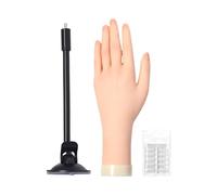 Fake Hand For Nails - Manicure - Mano di esercizio, in morbido silicone, con campana adesiva adatta per principianti, per la formazione di studenti, salone