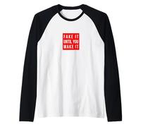 Fake IT Until You Make IT, Rosso Maglia con Maniche Raglan