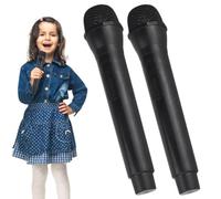 Fake Microphone, 2pcs Pretend Mics For Speech Practice, Smooth, Realistic Microphone Performance Model For News Reporting, Fake Microphone Props For Kids, Adults, Creative Role, Pretend
