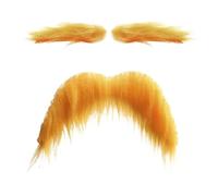 Fake Moustache Kid - Set sopracciglia Stick | Falso Giallo Baffi | Halloween Barba Artificiale Divertente Sopracciglio | Baffi autoadesivi | per cosplay, Barba falsa per