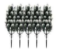 Fake Pine Christmas Trees - 5 Pieces 55cm Faux Topiary Cedar Pines | Realistic Christmas Fake Cedar Trees Greenery - Versatile Dried Flora For Home Front Door Office Porch Living Room Party