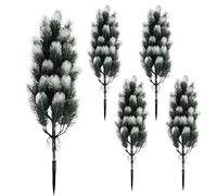 Fake Pine Needle Christmas Trees - 5 Pieces Realistic Topiary Cedar Pines Plants, Fake Cedar Trees Christmas Decoration, For Home, Front Door, Office, Porch, Living Room, Party, 55cm/21.65in