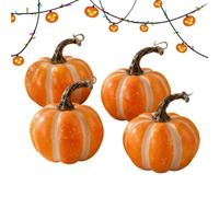 Fake Pumpkins 4 Pieces Realistic - Foam Fall Party Vegetable Small Pumpkins