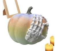 Fake Pumpkins - Statuine a mano in resina con scheletro ornamentali per la decorazione autunnale gotico collezionista | Decorazioni di Halloween per la casa del Ringraziamento Esposizione esterna