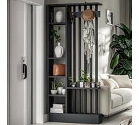 Fakednss Colonna Divisoria Autoportante Legno, Parete Divisoria da Pavimento a Soffitto, Separatore Ambienti Interni con Ripiani per Ingresso, Soggiorno, Camera, Ufficio, Montaggio Facile