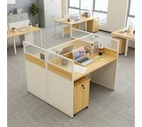 Fakednss Scrivania Modulare Da Ufficio Con Pannelli Divisori, Scrivania a L Con Passacavi, Postazione Di Lavoro per 1-6 Persone, Call Center E Coworking