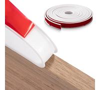 FAKILO Forma di U Flessibile Bordi per Mobili, TPE Impiallacciatura Autoadesiva Bordatura Protettore per Bordi, Bordi per Mobili Fai-da-Te per Tavolo Armadi Ripiani Ripristino (Bianco, 25mm x 5m)