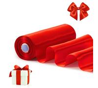FAKILO - Nastro di raso rosso da 20,3 cm x 20 m, largo e spesso per grandi aperture, decorazioni per cerimonie, nodi, sedie da matrimonio, feste, Natale, festival