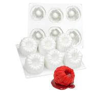 FAKKA Stampo per dessert in silicone, 6 cavità - modello lampone, stampo flessibile per mousse al cioccolato, torte, caramelle, gelatina e cubetti di ghiaccio (B_ lampone)