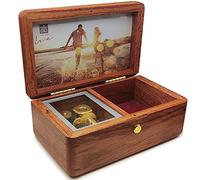 falado 18 Note Wind up Solid Wood Jewelry Music Box with Photo Frame, The Best Gift for Christmas/Birthday/Valentine's Day/Mother's Day，Tune of You Are My Sunshine (Rosewood)