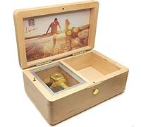 Falado - Carillon per gioielli in legno massiccio con cornice portafoto con 18 note, festa della mamma, Tune of You are My Sunshine. (Maple Wood)