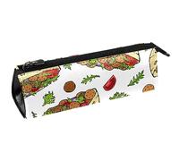 Falafel Pita Healthy Fast Food Pen Bag Cancelleria Sacchetto Matita Sacchetto Cosmetico Sacchetto Sacchetto Sacchetto Compatto Con Cerniera, Multi, 5.5 ×6 ×20CM/2.2x2.4x7.9 in, Organizer per borse