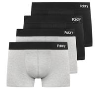 FALARY Boxer Shorts Uomo Mutande Retro Intimo Boxer Trunk Cotone Senza Etichetta Graffiante Mutande Sportive per Uomo Confezione da 4 Nero/Grigio 3XL