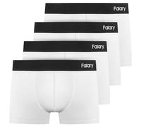 FALARY Boxer Shorts Uomo Mutande Uomo Uomo Pantaloncini Retro Intimo Boxer Trunk Cotone Senza Etichetta Graffiante Confezione da 4 Bianco M