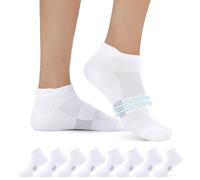 FALARY Calzini da ginnastica da donna 47-50 Calzini sportivi da uomo Calzini da corsa Calzini corti Calzini da corsa in cotone traspirante Calzini alla caviglia per Calzini a metà 8 paia Bianco