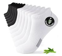 FALARY Calzini da ginnastica in bambù da uomo e da donna, 6/12 paia, traspiranti, antibatterici, calzini corti sportivi da corsa, 3 x nero + 3 x bianco, 39-42