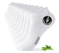 FALARY Calzini da ginnastica in bambù da uomo e da donna, 6/12 paia, traspiranti, antibatterici, calzini corti sportivi da corsa, 6 x bianco, 35-38