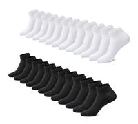 FALARY Calzini Uomo Donna 12Paia Sportivi Corti Unisex Ottima Qualità e Comodità_NeroBianco_3942