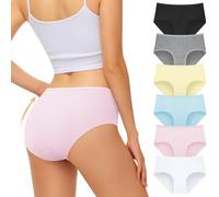 FALARY Mutande Donna Cotone Midi Vita Slip Sportivo Culotte Comode Elasticizzato Pacco da 6