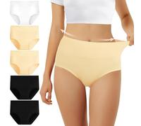 FALARY Mutande Donna Cotone Vita Alta Pacco da 5 Nero Beige Bianco L