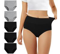 FALARY Mutande Donna Cotone Vita Alta Pacco da 5 Nero Grigio M