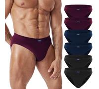 FALARY Slip Uomo Pacco da 6 100% Cotone Mutande Uomo Morbido Intimo Elastico Comfort Briefs Multicolore L