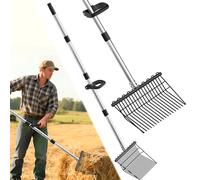 Falcetto in acciaio - Robusto falcetto per letame e fieno - Ideale per letame equino, fieno, foglie e compost - Versione pesante con manico in legno ergonomico - Falcetto per stalla, pascolo e lavoro