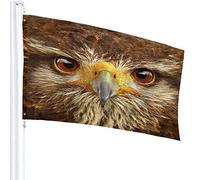 Falco Bandiera 4x6 FT Animale Marrone Piuma Becco Occhi Bandiere Esterne Grande Benvenuto Cortile Striscioni Casa Giardino Cortile Prato Decor