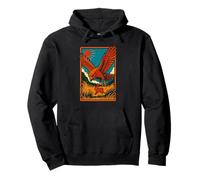 Falco Che insegue Coniglio Stile Vintage Natura Design Felpa con Cappuccio