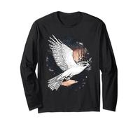 Falco volante illustrazione notte foresta acquerello natura Maglia a Manica