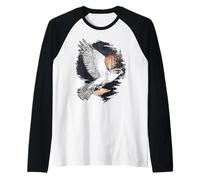 Falco volante illustrazione notte foresta acquerello natura Maglia con Maniche Raglan