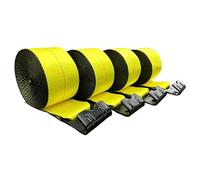 Falcon Cargo Cinghie per verricello da 10,2 cm x 9,6 m, confezione da 4 pezzi, 2,449 kg WLL - Ganci piatti, rimorchi a pianale piatto, fissaggio per camion, resistenti