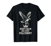 Falcon Keep Calm And Hunt Design per Appassionati di falconeria Maglietta