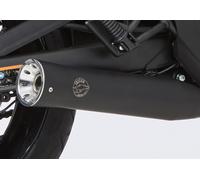 FALCON Scarico slip-on a doppia scanalatura rivestito in acciaio inox nero opaco, nero