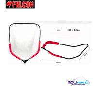 FALCON TESTA GUADINO ALLUMINIO PESCA BOLOGNESE TROTA LAGO RETE NYLON 38 X 50 CM