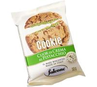 Falcone Cookies Cuor di Crema al Pistacchio 30% Incartati Singolarmente Maxi Biscotti da 50g Confezione da 4pz - 200g, Made in Italy