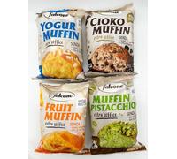 FALCONE - Muffin con Yogurt Intero da 50 gr - Confezione da 34 Pezzi - Gusti Assortiti (Yogurt, Fruit, Cioccolato, Pistacchio) - Senza Olio di Palma