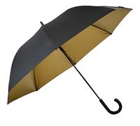 FALCONE Ombrello da golf lungo, unisex, diametro superiore a 1,20 m, grande ombrello XXL, robusto con 8 stecche in fibra di vetro, nero e oro