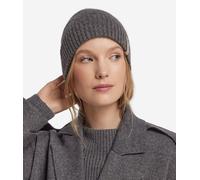 Falconeri Berretto a costa doppia in Cashmere Ultrasoft Donna Grigio Scuro Taglia TU
