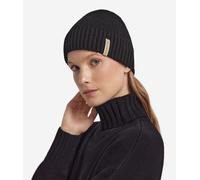 Falconeri Berretto a costa doppia in Cashmere Ultrasoft Donna Nero Taglia TU