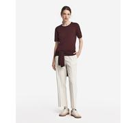 Falconeri Girocollo a maniche corte in Cashmere Ultrafine Donna Ebano Tinto Capo Taglia XS