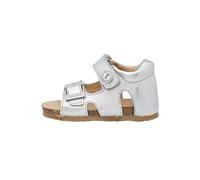 Falcotto Sandali in pelle laminata con fibbia e strappo, Argento 21