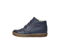 Falcotto Scarpine Allacciate in Nappa Spazzolata con Brogue, Blu 25